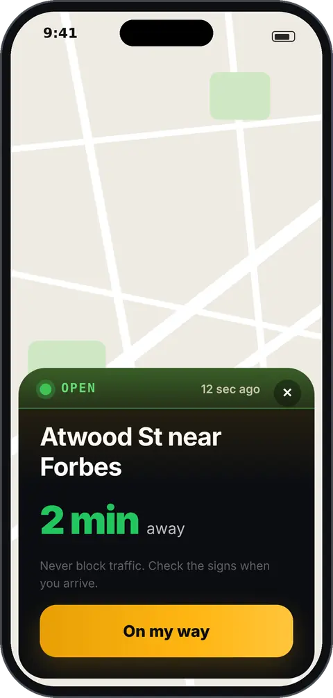 SpotzUp spot card screen